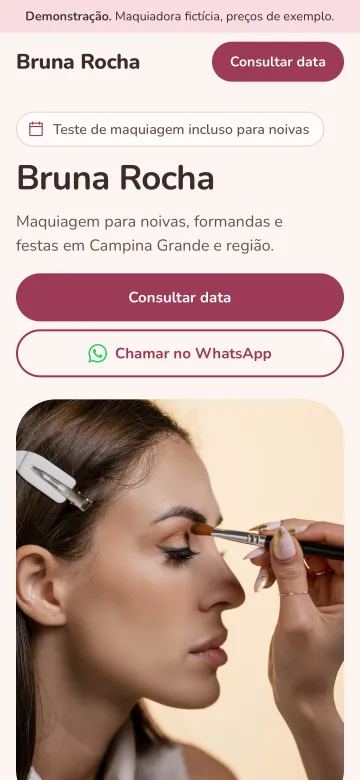Tela de celular do modelo Bruna Rocha
