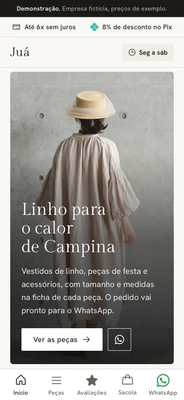 Tela de celular do modelo Juá