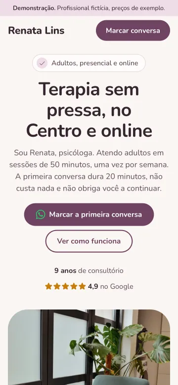 Tela de celular do modelo Renata Lins