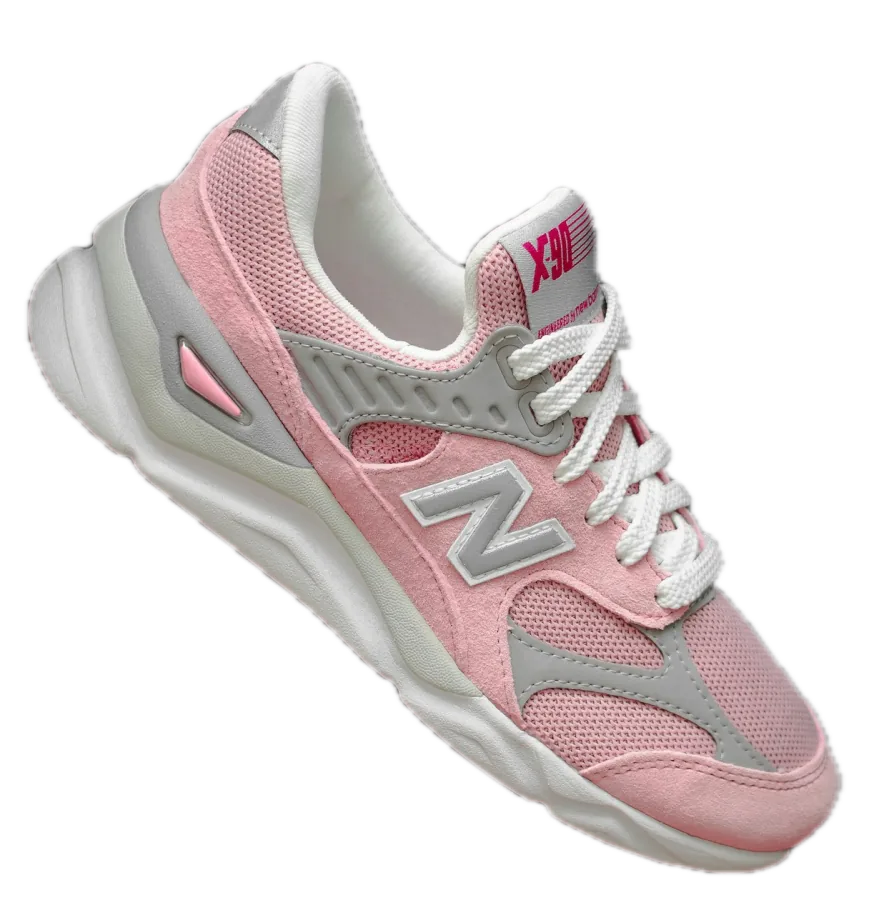 Tênis New Balance X-90 rosa e cinza